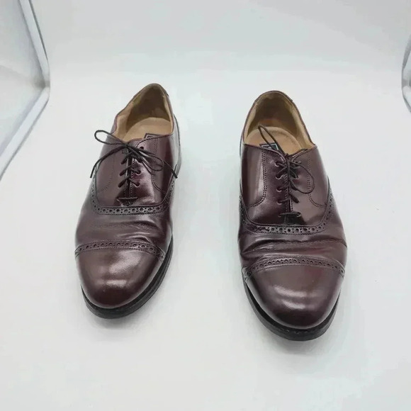 Bostonian Impression 22028 Maroon leather cap toe dress shoes sz 10 - Picture 3 of 9